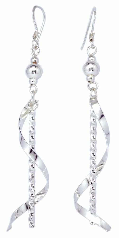 stick twist drop roll on 925 sterling silver dangle earrings for women RAMIFVO