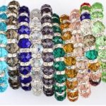 stretch bracelets faceted swarovski crystal stretch bracelet with spacers multiplecolors XBNEFLA