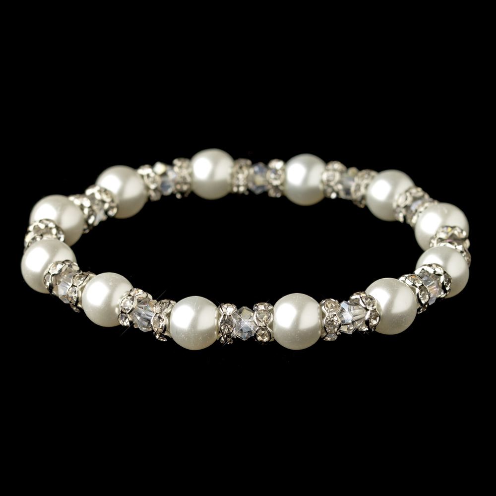 stretch bracelets silver white pearl, swarovski crystal u0026 rhinestone stretch bracelet 2258 JWKNGKJ