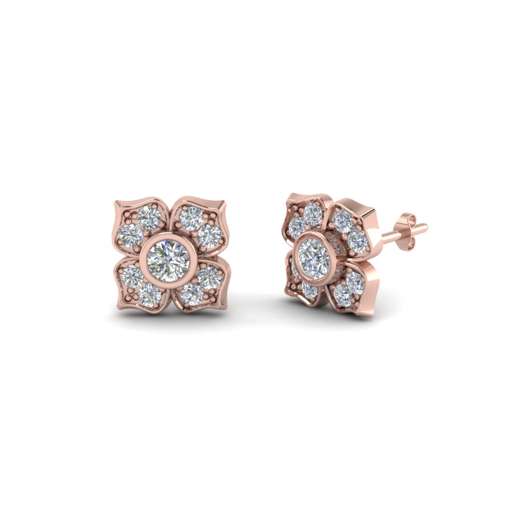 stud earrings for women flower diamond stud earring for women in 14k rose gold fdoear40248 nl KZWUYBV