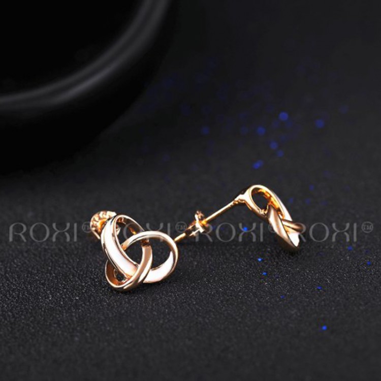 stud earrings for women roxi brand earring for women rose gold plated jewelry new fashion charming QILZONY