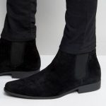 suede boots asos chelsea boots in black faux suede JHQWIVE