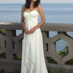 summer wedding dresses empire waist ivory chiffon beach wedding dress 1 YGAIPNZ