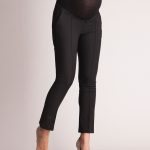 tailored black cropped maternity trousers JLZZXAA