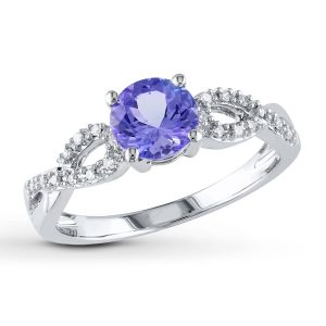 tanzanite jewelry tanzanite ring 1/15 ct tw diamonds 10k white gold UCNFTKZ