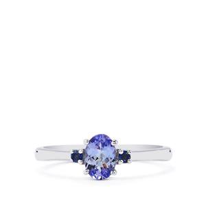 tanzanite jewelry tanzanite ring with blue sapphire in sterling silver 0.68cts ... OZNWZKH