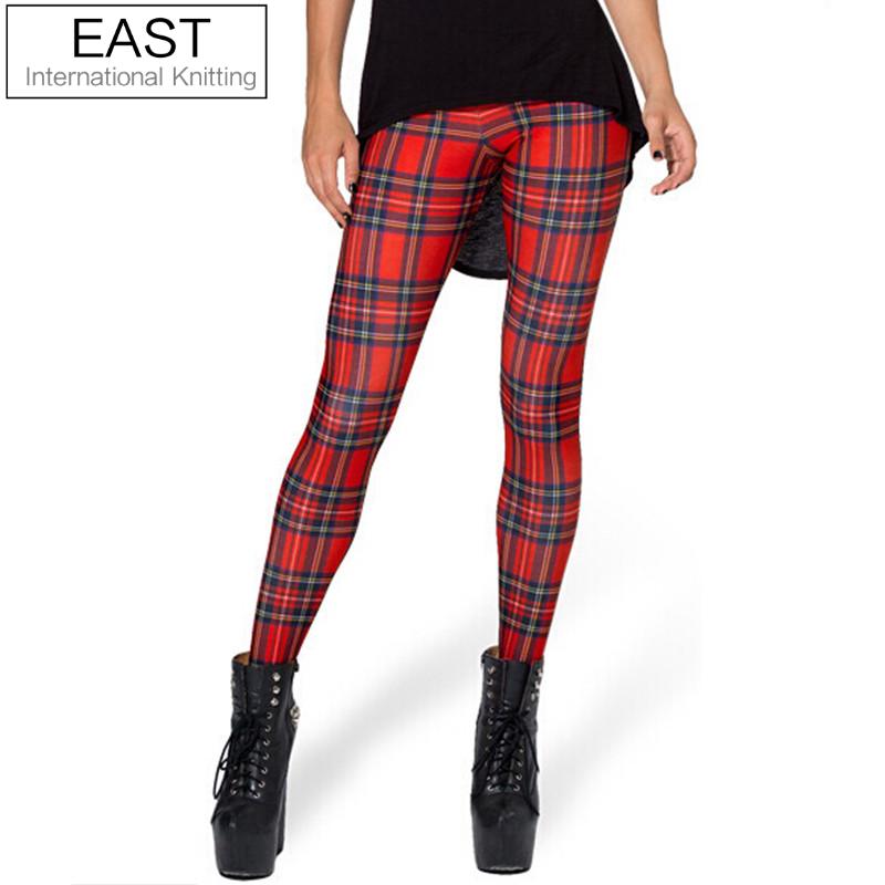 tartan leggings east knitting x-355 2015 women new tartan red toasties leggings montage red  punk JTLDXYL