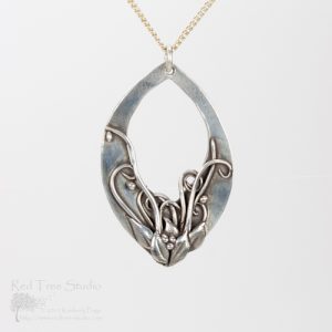 tendrils and dewdrops silver pendant BGEJCKX