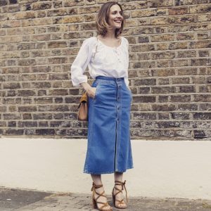 the season update: the denim midi skirt TGQEXOP