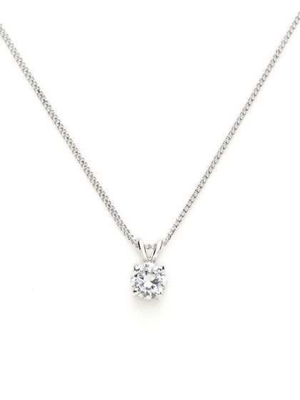 the simple round diamond necklace: round cz mini pendant necklace by cz FCGYPZS