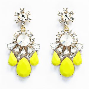 these yellow earrings are so stylish that you can wear them with QOGBXUM