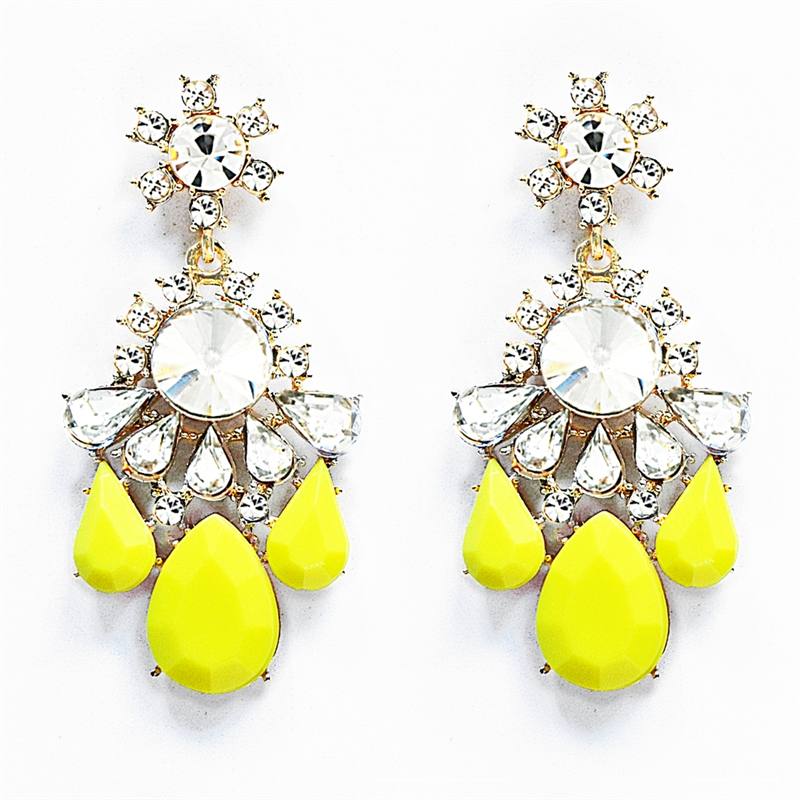 these yellow earrings are so stylish that you can wear them with QOGBXUM