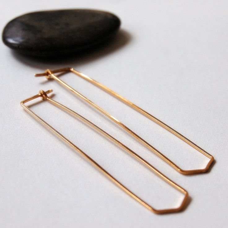 thin south hoop earrings in 14k gold filled - simple, modern jewelry. WISBSCE