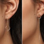 threader earrings, ear threader, long chain earrings, in 14kt gold filled, RGSIHIO