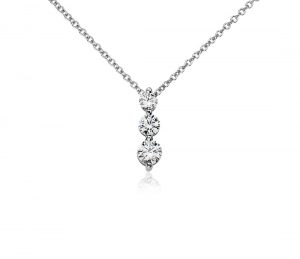 three-stone drop diamond pendant in 14k white gold (1/2 ct. BFXDKNP