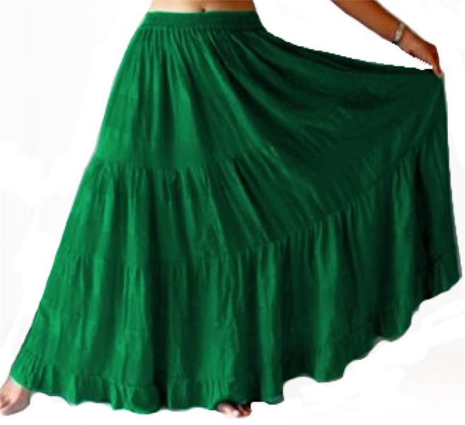 tiered boho gypsy skirt plain colors XSIDHOA