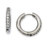titanium earrings polished titanium cz 20mm hoop earrings SHXJKTX