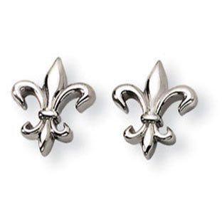 titanium earrings polished titanium fleur de lis stud post earrings $100.00 SHPDSBA