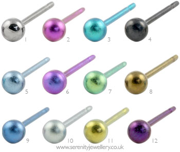 titanium earrings ti2 titanium ball studs - single earring GJARVZL