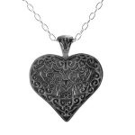 titanium jewelry lattice black titanium heart necklace by edward mirell LDVEPAP