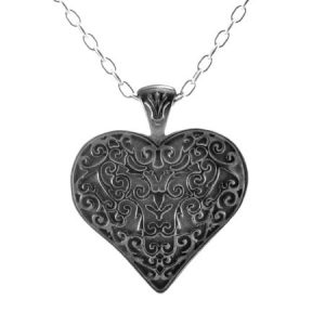 titanium jewelry lattice black titanium heart necklace by edward mirell LDVEPAP