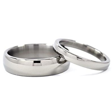 titanium rings for him and her, matching wedding rings, titanium bands OEFCASF