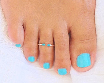 toe rings open toe ring - turquoise toe ring - foot jewelry - sterling HSSCRLK
