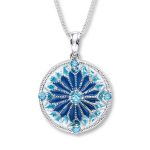 topaz jewelry blue topaz necklace blue enamel sterling silver YJVRHOJ