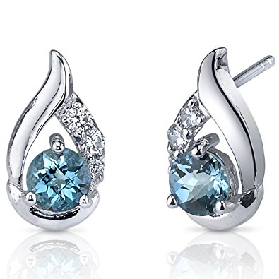 topaz jewelry london blue topaz earrings sterling silver checker cut CQFSJQP