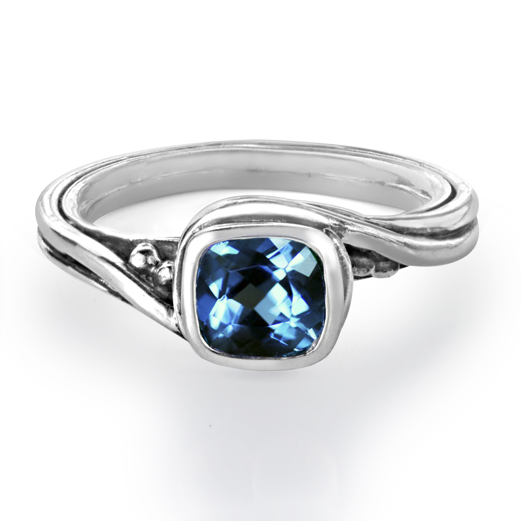 topaz jewelry silver london blue topaz ring, pirouette swirl ring - metalicious fine UBAPIAV