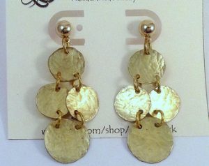 trendy earrings brass earrings, gold earrings, handmade earrings, metal earrings, dangle  earrings, post YVEAECS