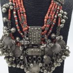 tribal jewelry antique silver coral necklace yemen yemeni ethnic tribal beads hirz multi HWPOKYJ
