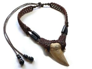 tribal jewelry sample / megalodon shark fossil BVDGOBH