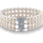 triple-strand freshwater cultured pearl bracelet in 14k white gold  (6.0-6.5mm XBEQXSF
