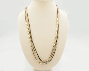 triple tones multi layers long chain necklace wholesale LUWRPFM