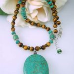 turquoise and tiger eye gemstone necklace project NXHOTLK