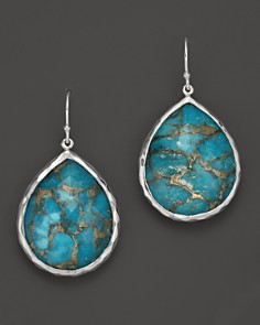 turquoise earrings ippolita sterling silver wonderland large teardrop earrings in bronze  turquoise - DROFAPR