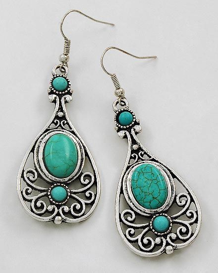 turquoise earrings TRQKORV