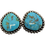 turquoise earrings turquoise earring - navajo/ native american - sterling clip earrings IHOWCLJ