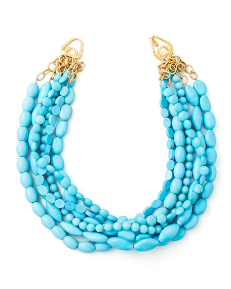turquoise necklace moon and lolamulti-strand turquoise magnesite necklace ZOYLXKB