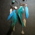 turquoise waters feather earrings by afriquelachic QIDIVAM