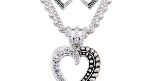 twisted rope and crystals heart jewelry set (js1041) AVMFHJI