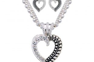 twisted rope and crystals heart jewelry set (js1041) AVMFHJI
