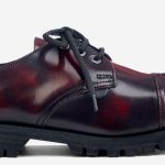 underground shoes tracker 3 eyelet steel cap shoe - burgundy rub-off leather - single sole ELNMQFX