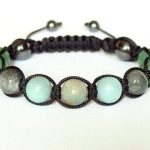 unique bracelets amazonite and jade mens adjustable shamballa bracelet, handmade black and  blue RUGSAGE