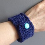 unique bracelets knit bracelet, blue yarn, blue buttons, cuff bracelets for women, handmade NPHRDVI