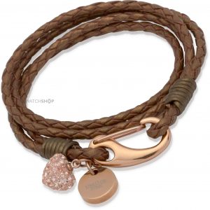 unique bracelets ladies unique pvd rose plating bronze leather bracelet b156br/19cm ICGZHMZ