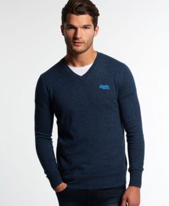 v neck jumper superdry orange label v-neck jumper blue YCHABYJ