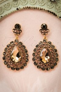 vintage earrings 20s classy brown drop earrings HHOIXFA