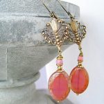 vintage earrings earrings apricot vintage oriental dangles nude earrings salmon vintage  earrings oriental JVPIGDD